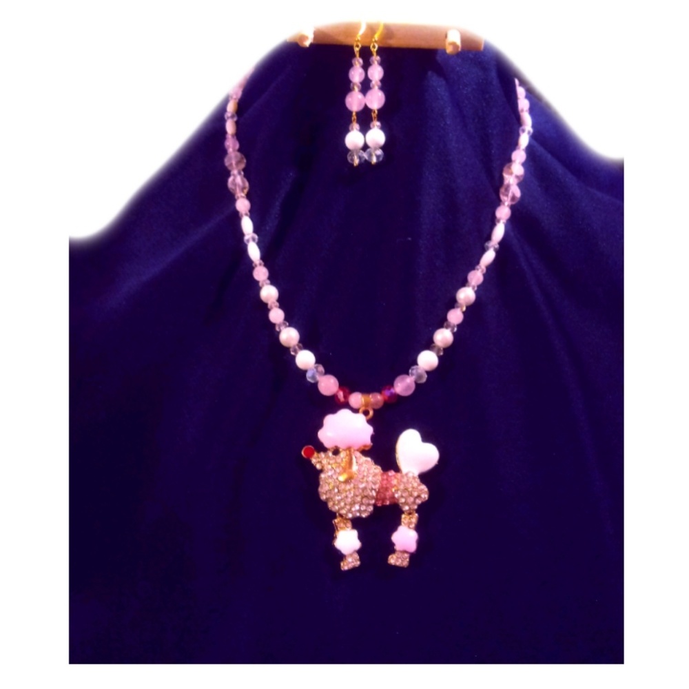 Pink Poodle Necklace